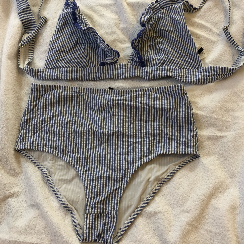 J crew seersucker swim suit